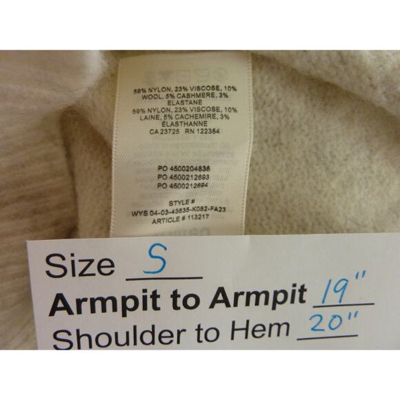 Reformation Wilfred Cashmere Wool Blend Sweater Ivory Beige Heather S - Picture 7 of 7